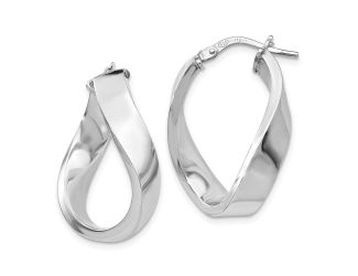 Sterling Silver Polished Twisted Hoop Earrings