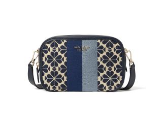 Spade Flower Jacquard Stripe Medium Camera Bag - Blue Multi