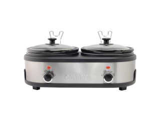 2.5 QT Double Slow Cooker -  Stainless S