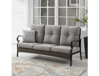 Dahlia Outdoor Metal And Wicker Sofa Set