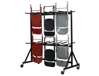 Dual Sided Hanging Folding Chair Truck with Black Welded Steel Frame
