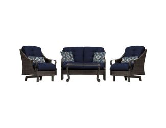 Ventura 4-Piece Patio Set in Navy Blue