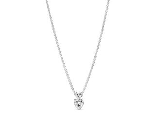 Double Heart Pendant Sparkling Necklace