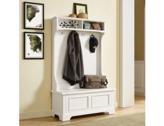 Campbell Hall Tree In White Finish