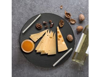 Round Slate Stone Serving Tray
