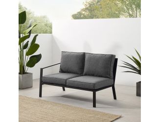 Clark Outdoor Metal Sectional Left Side Loveseat