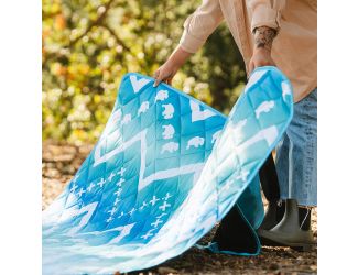 Terra Blanket - Blue Chevron