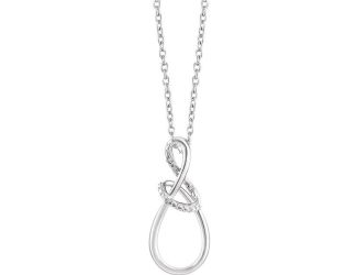Sterling Silver .015 CTW Diamond Freeform 16-18" Necklace
