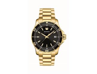 Mens Series 800 Yellow Gold PVD Stainless Steel Watch Black Dial