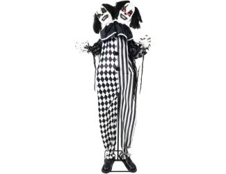 Lifesize Animatronic Two-Headed Clown with Lights and Sound, Indoor/Covered Outdoor Halloween Decora