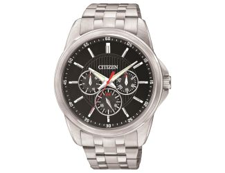 Mens Quartz Stainless Steel Watch Black Dial