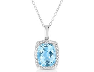 Diamond & Blue Topaz Necklace