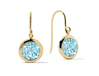 Round Blue Topaz Earrings