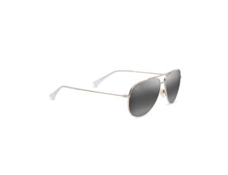 Hau'oli Polarized Sunglasses Shiny Light Gold Frame Neutral Gray Lens