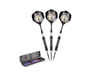 Elkadart Lone Wolf Steel Tip Darts Silver With Black Knurling 21 Grams