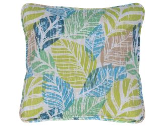Palm Indoor/Outdoor Throw Pillow in Green and Blue