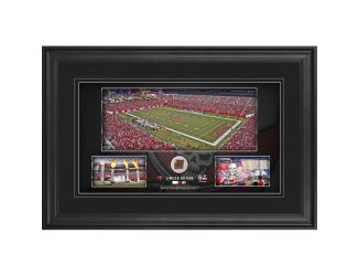 10" x 18" Stadium Panoramic Framed Collage w/Game-Used Football - Tampa Bay Buccaneers