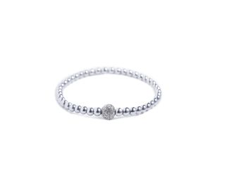Allure Rhodium Bead Stretch Bracelet