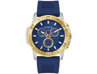 Caravelle Men's Aqualuxx Chrono Watch Blue Silicone Strap