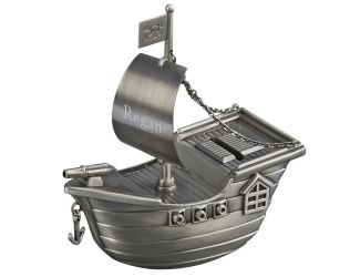 Pirate Ship Bank, Pf 6" X 5.5" X 2.5"