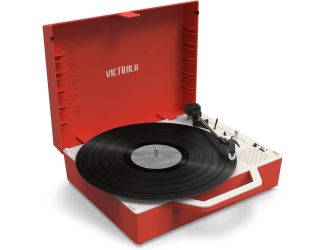 Victrola Re-Spin Sustainable Bluetooth Suitcase Record Player in Red