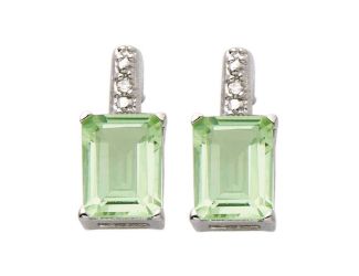 Diamond & Green Amethyst Earrings