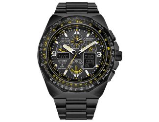 Men's Eco-Drive Skyhawk Black Stainless Steel Bracelet  Black