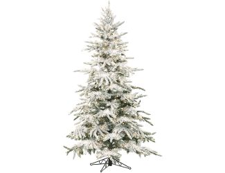 7.5-Ft. Flocked Mountain Pine Christmas Tree with Smart String Lighting