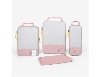 Bagsmart 4 In 1 Compression Packing Cubes, Pink