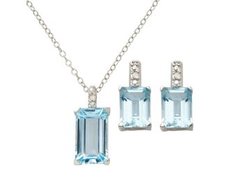 Blue Topaz Earring and Necklace Set