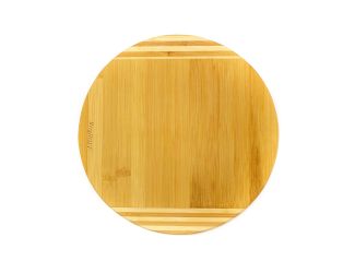 Bamboo Round Cutting Board, Striped,  11.8x0.6"