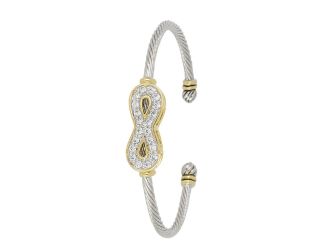 Celebration Petite Pav Infinity Wire Cuff Bracelet. Fun symbols of love, hope and personality.  Cen