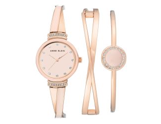 Women's Light Pink Bracelet Watch Set