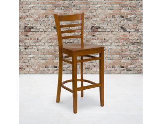 Ladder Back Cherry Wood Restaurant Barstool