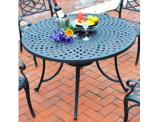 Sedona 48" Cast Aluminum Dining Table in Charcoal Black