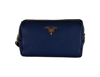Prada Contenitore Baltico Navy Blue Vitello Daino Vanity Case