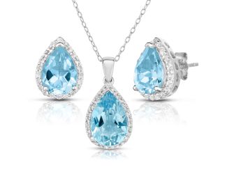 Blue Topaz Earring & Necklace Set