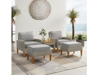 Capella 5Pc Outdoor Wicker Chair Set