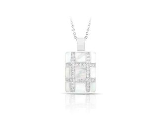 Belle Etoile Round Cubic Zirconia studded White Background Regal Pendant - 925 SS with chain