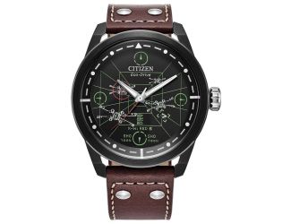 Star Wars Men's Leather Strap watch, Black dial
