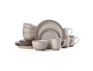 Sadie Cream 16pc Stoneware Dinnerware Set