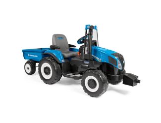 New Holland T3 Tractor & Trailer 12V Ride-On Blue