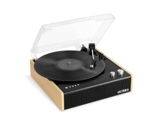 Victrola Eastwood 3-Speed Bluetooth Turntable with Built-in Speakers and Dust Cover