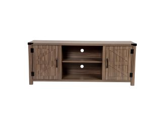 Gray Ayrith Modern Farmhouse Barn Door TV Stand