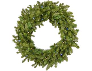 48-In. Grandland Artificial Holiday Wreath with Multi-Colored Battery-Operated LED String Lights for