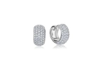 Crislu Small Pave Huggie Hoop Earrings