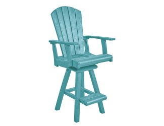 Swivel Pub Arm Chair - Turquoise