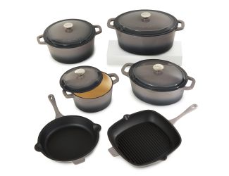 Neo 10pc Cast Iron Cookware Set, Oyster