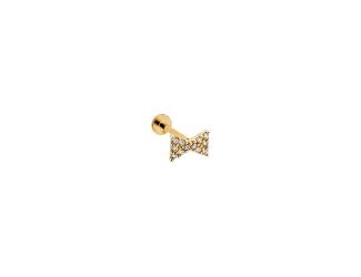 CZ Bow Tie Threded Stud Earring