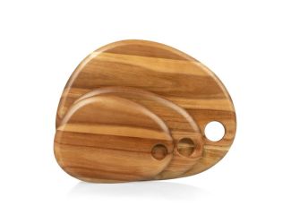 Set of 3 Pebble Shaped Acacia Serving Boards - Acacia Wood